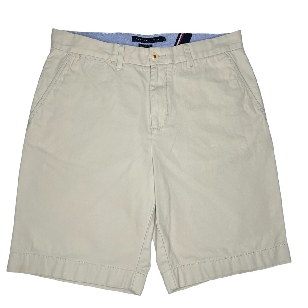 TOMMY HILFIGER Men's Khaki Tan Classic Fit Cotton Shorts Size 34